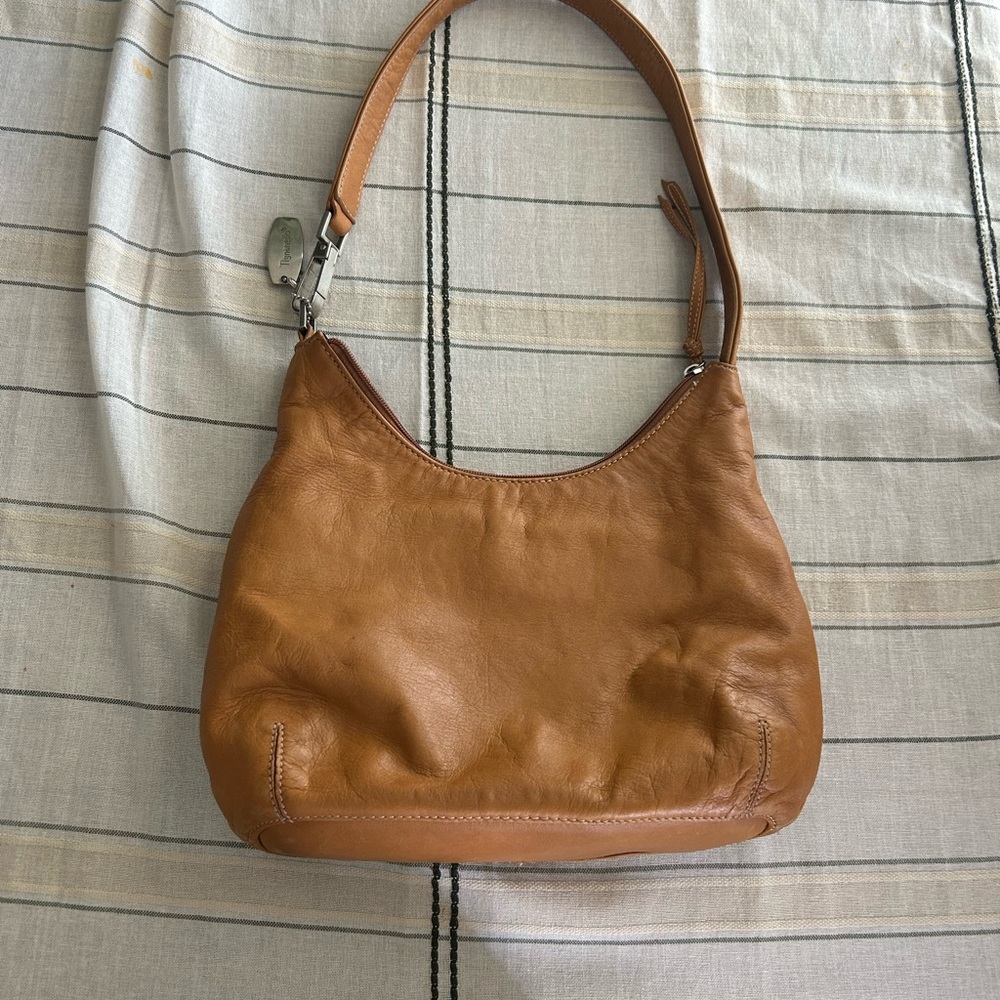 Tignanello Camel Tan Leather Shoulder Bag